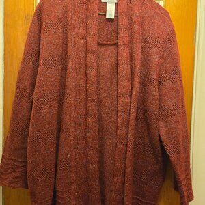 Alfred Dunner Rust-colored Two-piece Cardigan Set (very soft) (L)